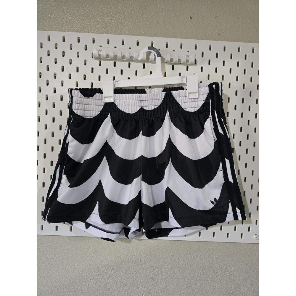 Adidas x Marimekko PRIMEGREEN Wave-Print Black and White Pockets Running Shorts
